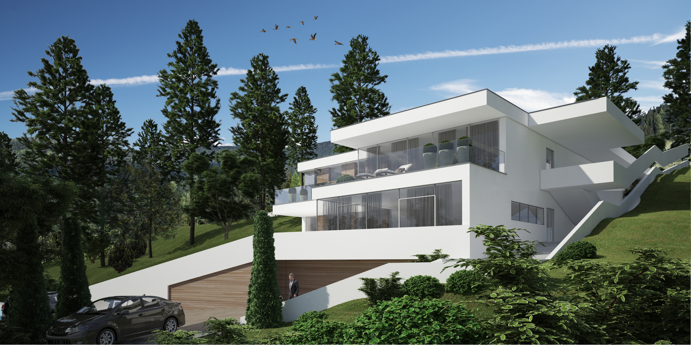 Skyhouse Projekt Luxushaus Mit Xxxl Terrassen Und Tiefgarage